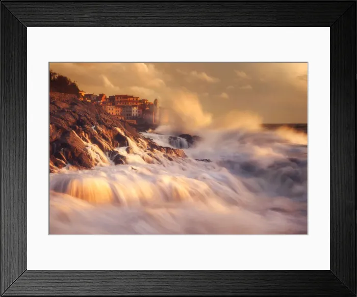 Framed Print : The coastal town of Tellaro during a storm clearing in winter, Gulf of Poets, Liguria Framed Print : The coastal town of Tellaro during a storm clearing in winter, Gulf of Poets, Liguria
