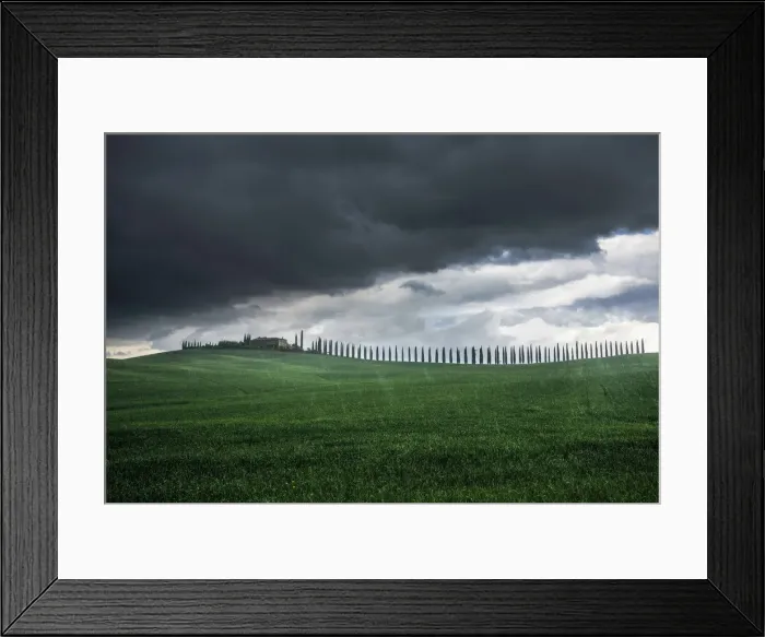 Framed Print : Poggio Covili during a spring storm, Val d Orcia, Tuscany, Italy Framed Print : Poggio Covili during a spring storm, Val d Orcia, Tuscany, Italy