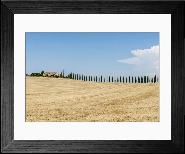 Framed Print : Poggio Covili from the distance in summer, Val d Orcia, Tuscany, Italy Framed Print : Poggio Covili from the distance in summer, Val d Orcia, Tuscany, Italy