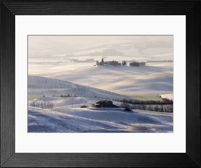 Framed Print : Val d Orcia after a snowfall in February 2018, Val d Orcia, Tuscany, Italy Framed Print : Val d Orcia after a snowfall in February 2018, Val d Orcia, Tuscany, Italy