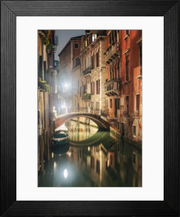 Framed Print : Venice canals at night, Venice, Veneto, Italy Framed Print : Venice canals at night, Venice, Veneto, Italy