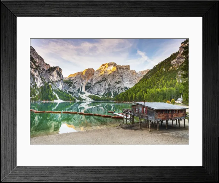 Framed Print : Italy, South Tyrol, Bolzano, Braies Lake Framed Print : Italy, South Tyrol, Bolzano, Braies Lake