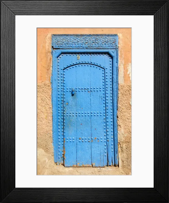 Framed Print : Blue Door, Morocco, High Atlas, Marrakech, imperial city Framed Print : Blue Door, Morocco, High Atlas, Marrakech, imperial city