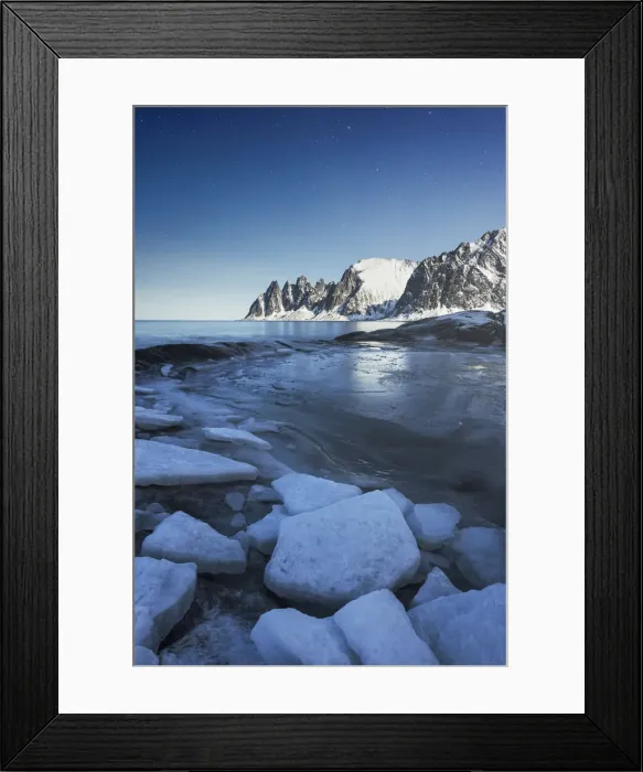 Framed Print : Devils Teeth (Okshornan Peaks) hit by the moonlight during a clear winter night Framed Print : Devils Teeth (Okshornan Peaks) hit by the moonlight during a clear winter night