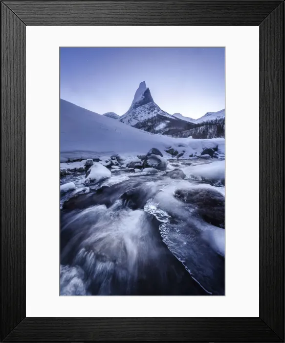 Framed Print : Stetind (Norways national mountain) at twilight in winter, Norway Framed Print : Stetind (Norways national mountain) at twilight in winter, Norway
