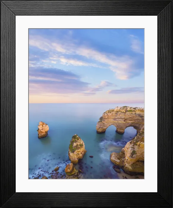 Framed Print : Portugal, Algarve, Caramujeira, Praia de Marinha, double sea arch Framed Print : Portugal, Algarve, Caramujeira, Praia de Marinha, double sea arch