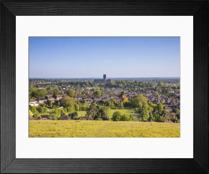 Framed Print : Cathedral and skyline of Guildford from The Mount, Surrey, England, UK Framed Print : Cathedral and skyline of Guildford from The Mount, Surrey, England, UK