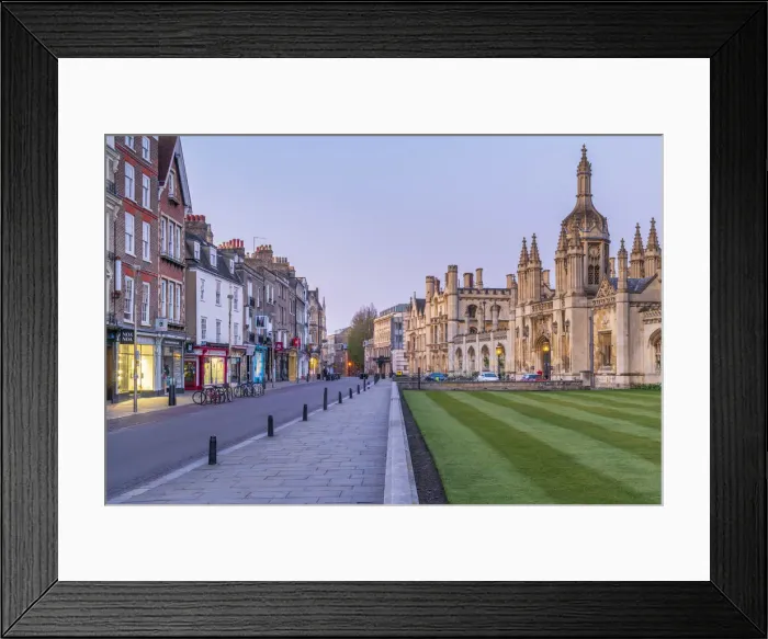 Framed Print : UK, England, Cambridgeshire, Cambridge, Kings Parade, Kings College