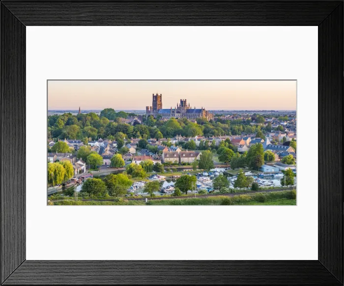 Framed Print : UK, England, Cambridgeshire, Ely, Ely Cathedral with Ely Marina Framed Print : UK, England, Cambridgeshire, Ely, Ely Cathedral with Ely Marina