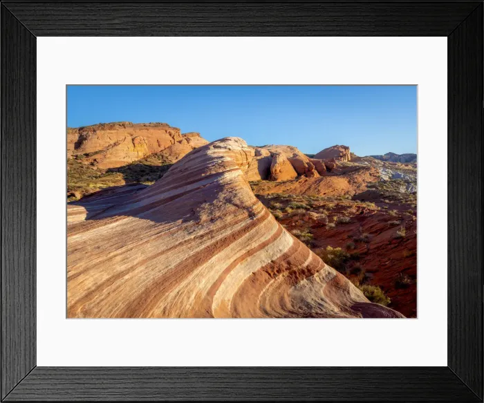 Framed Print : Fire Wave rock formation before sunset, Valley of Fire State Park, Nevada Framed Print : Fire Wave rock formation before sunset, Valley of Fire State Park, Nevada