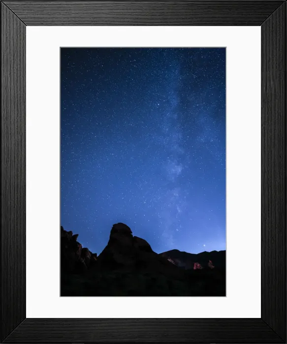 Framed Print : Milky way above rock formations, Valley of Fire State Park, Nevada, Western United States