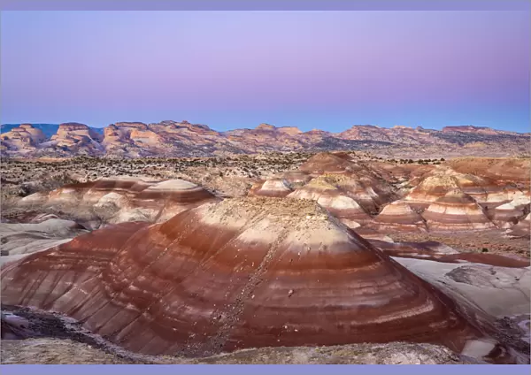 Beehives formations against purple sky at dawn, Utah, Western United States, USA