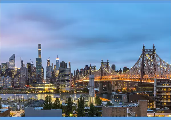 View of Midtown Manhattan in the evening from Long Island City, New York City, USA
