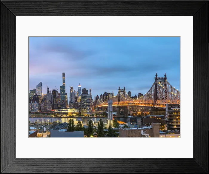 Framed Print : View of Midtown Manhattan in the evening from Long Island City, New York City, USA Framed Print : View of Midtown Manhattan in the evening from Long Island City, New York City, USA