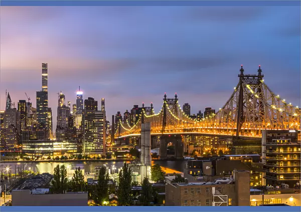 View of Midtown Manhattan in the evening from Long Island City, New York City, USA