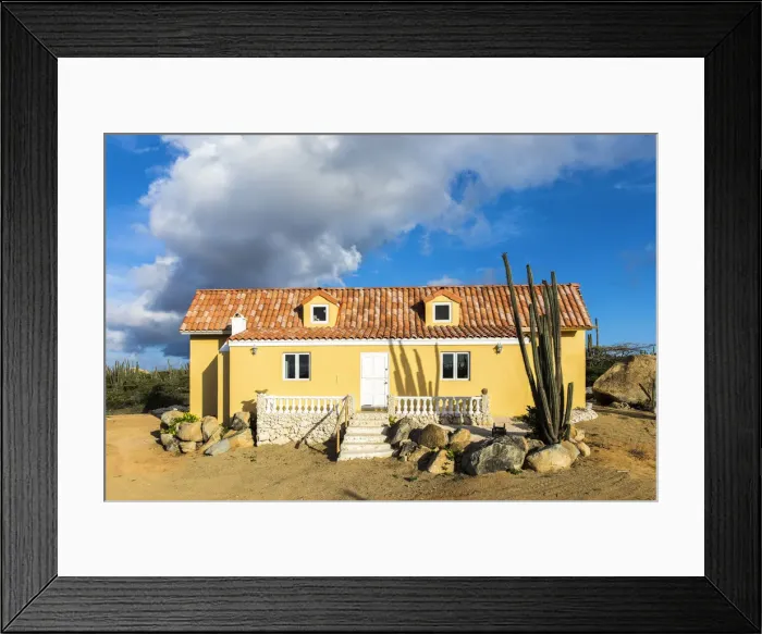 Framed Print : Caribbean, Aruba, Paradera, Typical aruban house in the Casibari area Framed Print : Caribbean, Aruba, Paradera, Typical aruban house in the Casibari area