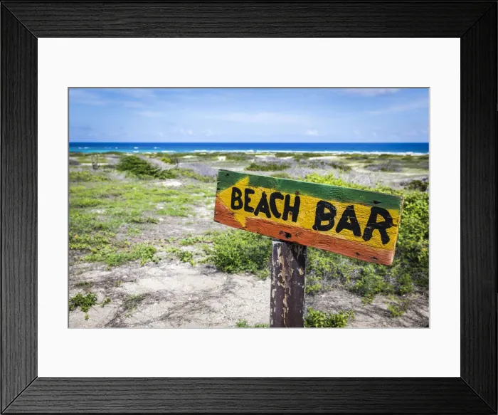 Framed Print : Caribbean, Aruba, San Nicolas District, Characteristic wood sign in the Boca Grandi beach Framed Print : Caribbean, Aruba, San Nicolas District, Characteristic wood sign in the Boca Grandi beach
