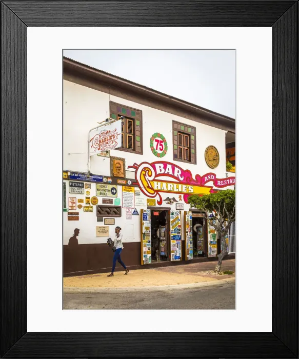 Framed Print : Caribbean, Aruba, San Nicolas, The Charlies bar Framed Print : Caribbean, Aruba, San Nicolas, The Charlies bar