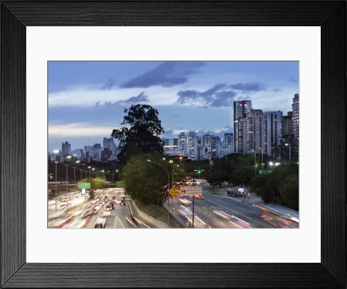 Framed Print : South America, Brazil, Sao Paulo. View of busy traffic on 23 May Avenue Framed Print : South America, Brazil, Sao Paulo. View of busy traffic on 23 May Avenue