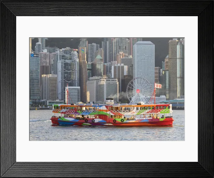 Framed Print : Star Ferry in Victoria Harbour with skyscrapers of Central, Hong Kong Framed Print : Star Ferry in Victoria Harbour with skyscrapers of Central, Hong Kong