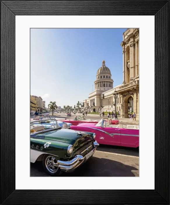 Framed Print : Vintage cars at Paseo del Prado and El Capitolio, Havana, La Habana Province, Cuba Framed Print : Vintage cars at Paseo del Prado and El Capitolio, Havana, La Habana Province, Cuba