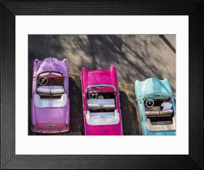 Framed Print : Vintage Cars at Central Park, elevated view, Havana, La Habana Province, Cuba Framed Print : Vintage Cars at Central Park, elevated view, Havana, La Habana Province, Cuba