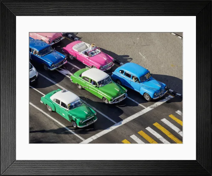 Framed Print : Vintage Cars at Paseo del Prado, elevated view, Havana, La Habana Province, Cuba Framed Print : Vintage Cars at Paseo del Prado, elevated view, Havana, La Habana Province, Cuba