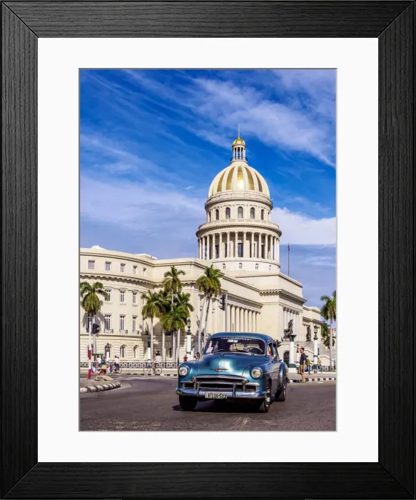 Framed Print : Vintage car at Paseo del Prado and El Capitolio, Havana, La Habana Province, Cuba Framed Print : Vintage car at Paseo del Prado and El Capitolio, Havana, La Habana Province, Cuba