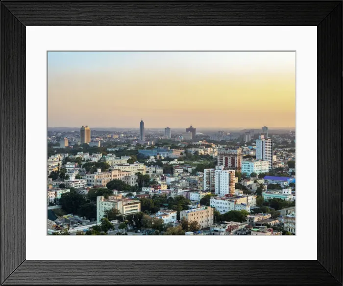 Framed Print : View over Vedado towards Revolution Square at sunset, Havana, La Habana Province, Cuba Framed Print : View over Vedado towards Revolution Square at sunset, Havana, La Habana Province, Cuba