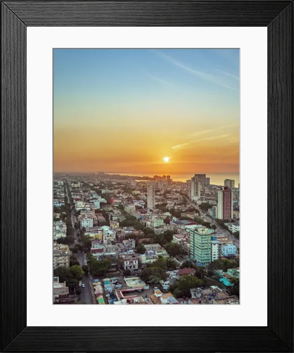 Framed Print : Vedado at sunset, elevated view, Havana, La Habana Province, Cuba Framed Print : Vedado at sunset, elevated view, Havana, La Habana Province, Cuba