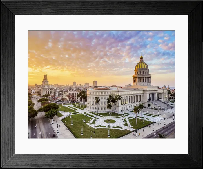 Framed Print : El Capitolio at sunset, elevated view, Havana, La Habana Province, Cuba Framed Print : El Capitolio at sunset, elevated view, Havana, La Habana Province, Cuba
