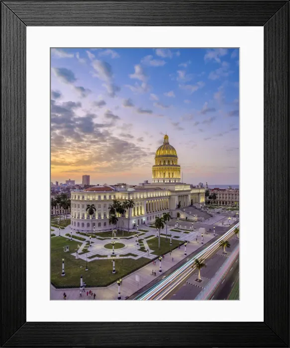 Framed Print : El Capitolio and Paseo del Prado at dusk, elevated view, Havana, La Habana Province, Cuba Framed Print : El Capitolio and Paseo del Prado at dusk, elevated view, Havana, La Habana Province, Cuba