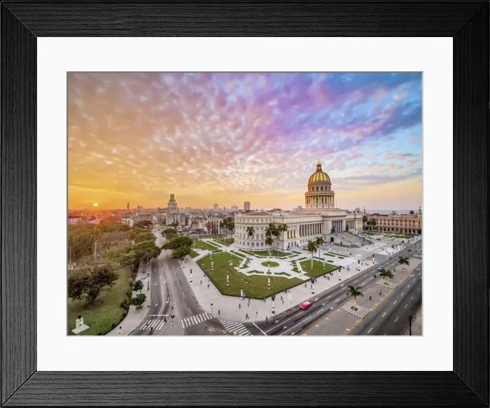 Framed Print : El Capitolio and Paseo del Prado at sunset, elevated view, Havana, La Habana Province Framed Print : El Capitolio and Paseo del Prado at sunset, elevated view, Havana, La Habana Province