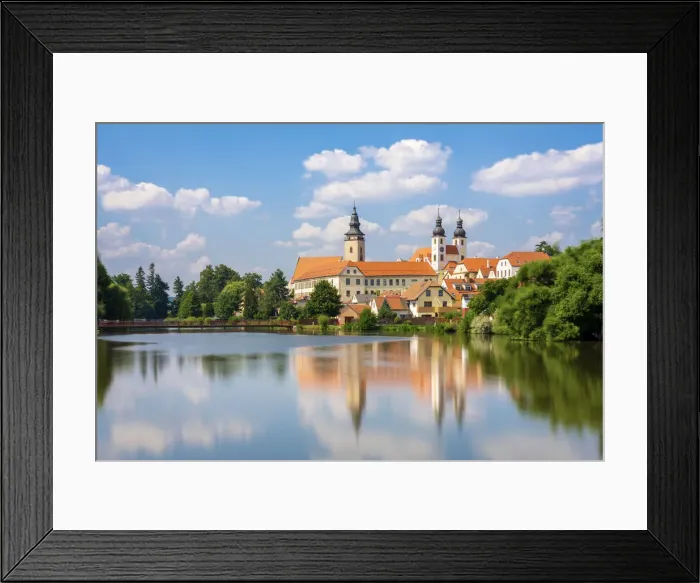 Framed Print : Telc Chateau reflected in Ulicky pond, UNESCO, Telc, Jihlava District, Vysocina Region Framed Print : Telc Chateau reflected in Ulicky pond, UNESCO, Telc, Jihlava District, Vysocina Region