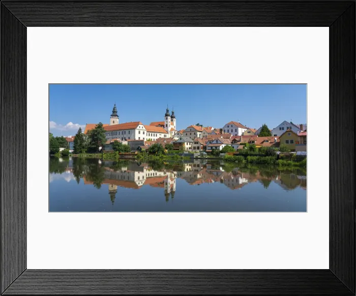 Framed Print : Telc Chateau reflected in Ulicky pond, UNESCO, Telc, Jihlava District, Vysocina Region Framed Print : Telc Chateau reflected in Ulicky pond, UNESCO, Telc, Jihlava District, Vysocina Region