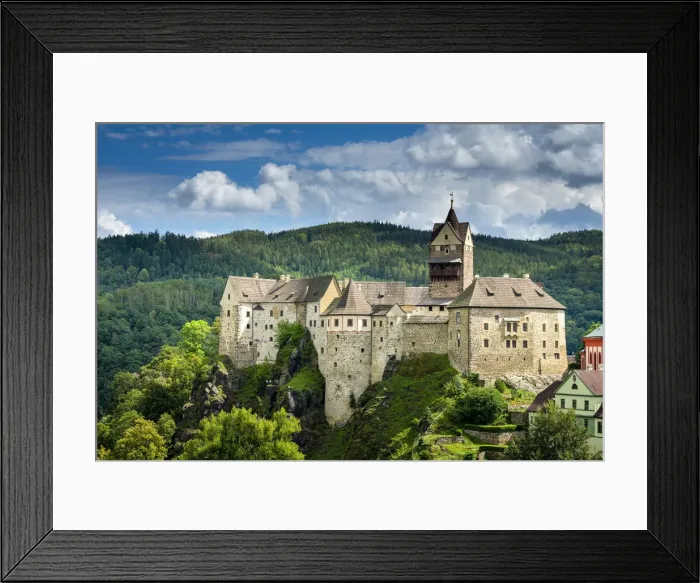 Framed Print : Elevated scenic view of Loket Castle, Loket, Sokolov District, Karlovy Vary Region Framed Print : Elevated scenic view of Loket Castle, Loket, Sokolov District, Karlovy Vary Region