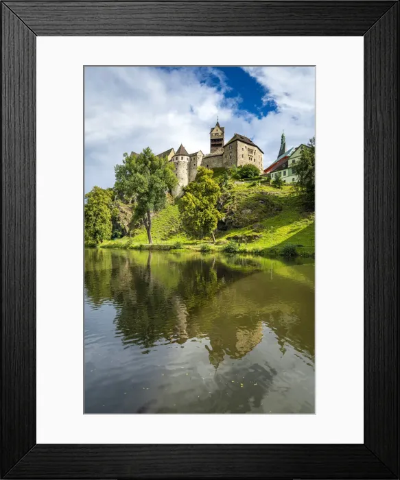 Framed Print : Loket Castle reflecting in Ohre river, Loket, Sokolov District, Karlovy Vary Region Framed Print : Loket Castle reflecting in Ohre river, Loket, Sokolov District, Karlovy Vary Region