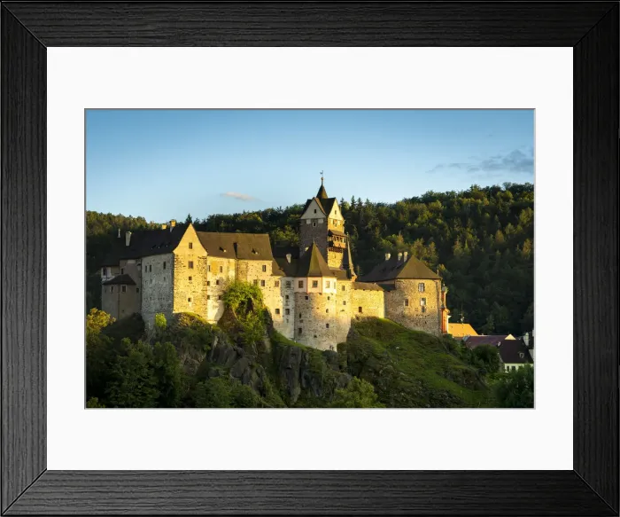 Framed Print : Scenic view of Loket Castle at sunset, Loket, Sokolov District, Karlovy Vary Region Framed Print : Scenic view of Loket Castle at sunset, Loket, Sokolov District, Karlovy Vary Region