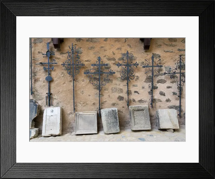 Framed Print : Tombstones of important people from Loket situated at courtyard of Loket Castle, Loket Framed Print : Tombstones of important people from Loket situated at courtyard of Loket Castle, Loket