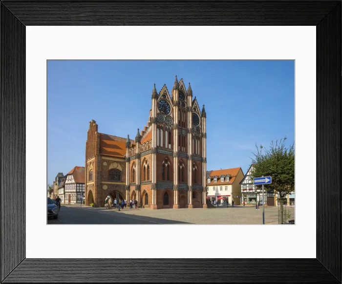 Framed Print : Historisches Rathaus (Old Town Hall), Tangermunde, Elbe, Saxony-Anhalt, Germany