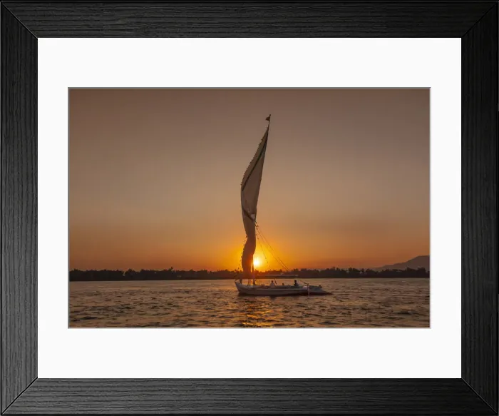 Framed Print : Africa, Middle East, Egypt, Luxor, sunset on Nile river Framed Print : Africa, Middle East, Egypt, Luxor, sunset on Nile river