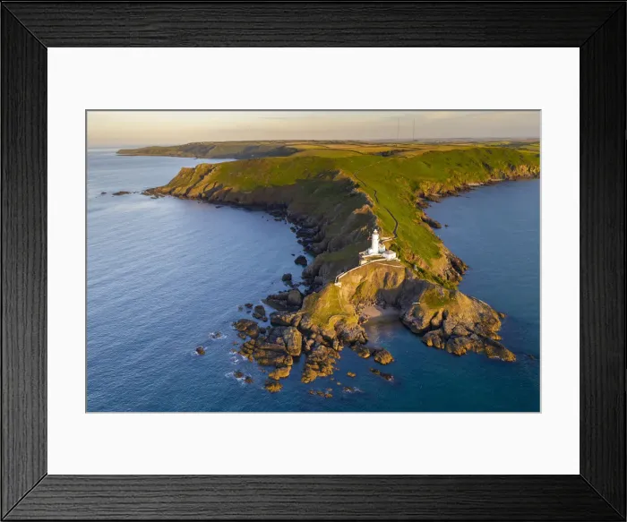 Framed Print : Aerial view of Start Point lighthouse and headland, South Hams, Devon, England Framed Print : Aerial view of Start Point lighthouse and headland, South Hams, Devon, England