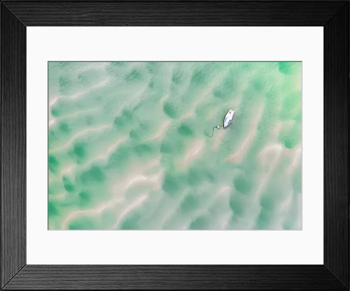 Framed Print : Stranded boat on the Town Bar near Rock, Cornwall, England. Summer (July) 2020 Framed Print : Stranded boat on the Town Bar near Rock, Cornwall, England. Summer (July) 2020