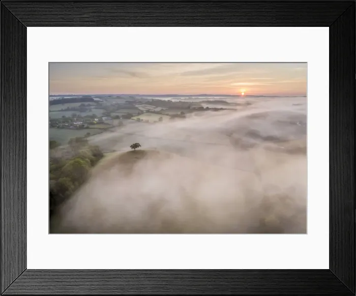Framed Print : Misty sunrise over the beautiful countryside of Mid Devon, England. Spring (May) 2020 Framed Print : Misty sunrise over the beautiful countryside of Mid Devon, England. Spring (May) 2020