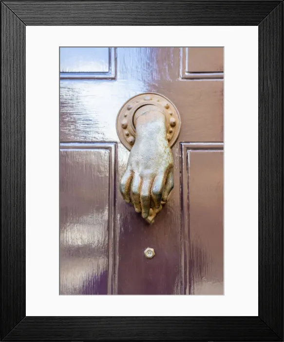 Framed Print : Door knocker, Shoreditch, London, England, Uk Framed Print : Door knocker, Shoreditch, London, England, Uk