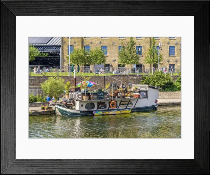 Framed Print : Word On The Water bookshop on Regents Canal, Kings Cross, London, England, UK Framed Print : Word On The Water bookshop on Regents Canal, Kings Cross, London, England, UK