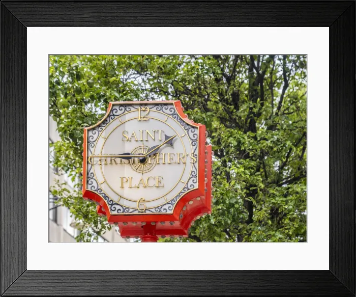 Framed Print : St Christophers Place Clock on Oxford Street, London, England, UK