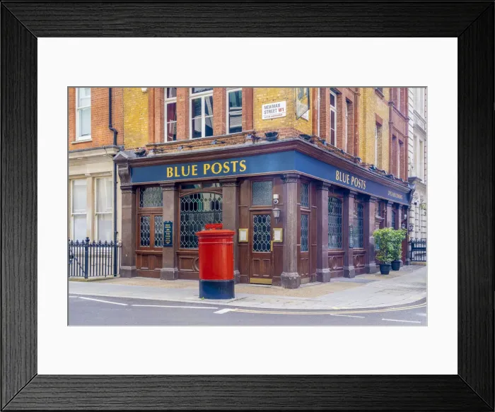 Framed Print : Blue posts pub, Fitzrovia, London, England, UK Framed Print : Blue posts pub, Fitzrovia, London, England, UK