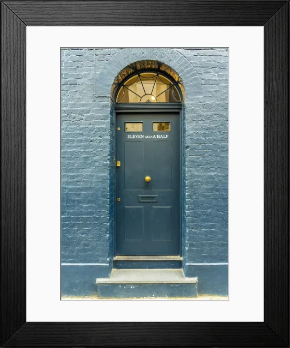 Framed Print : Eleven and a half door number on 18th Century Georgian town houses, Shoreditch, London