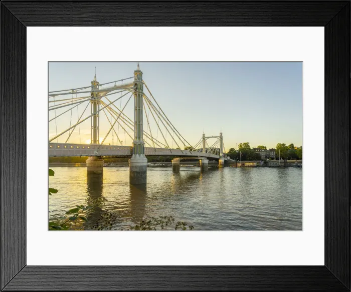 Framed Print : Albert Bridge at sunset, London, England, UK Framed Print : Albert Bridge at sunset, London, England, UK